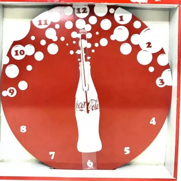 ⏰ NEW Coca Cola Wall Clock Brushed Aluminum Bubble Burst - Picture 2 of 5